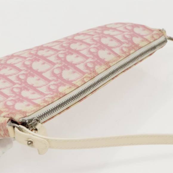 Christian Dior Saddle Pouch Trotter Canvas Pouch Pink Auth 95391 - Picture 6 of 16